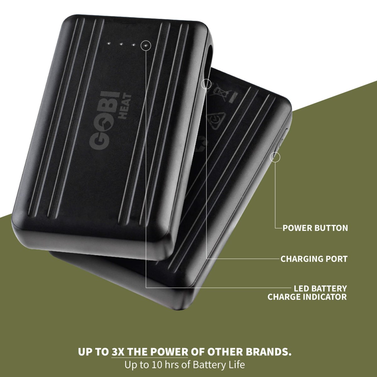 Gobi Heat Additional/Replacement 3500mAh Hardshell 2PK Batteries w/ USB-C charger
