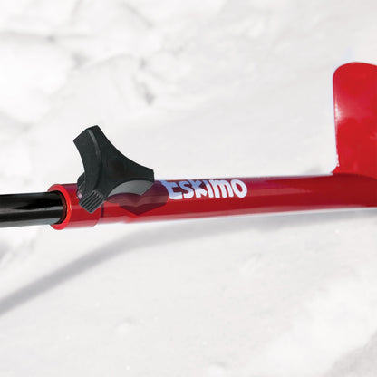 Eskimo HD06 6" Dual Flat Blade Ice Fishing Hand Auger with Blade Protector, Red - Angler's Pro Tackle & Outdoors