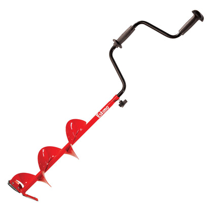 Eskimo HD06 6" Dual Flat Blade Ice Fishing Hand Auger with Blade Protector, Red - Angler's Pro Tackle & Outdoors