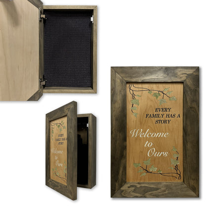 Bellewood Designs - Wooden Gun Safe Wall Mountable Decoration Every Family Has a Story Welcome to Ours …