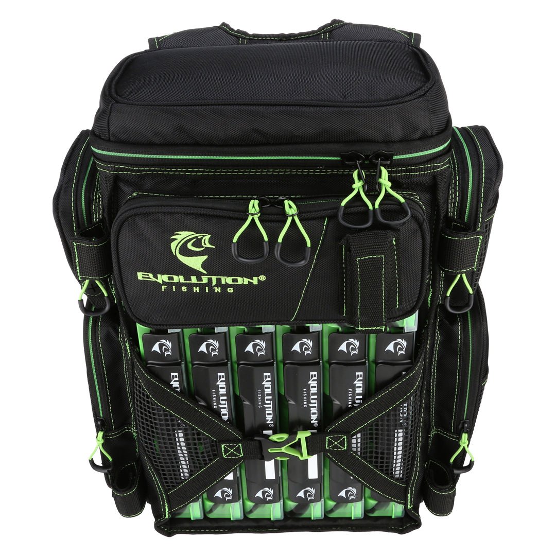 Evolution Outdoor Drift Series 3600 Tackle Backpack with Rod Holders & QuikLatch Trays - Angler's Pro Tackle & Outdoors