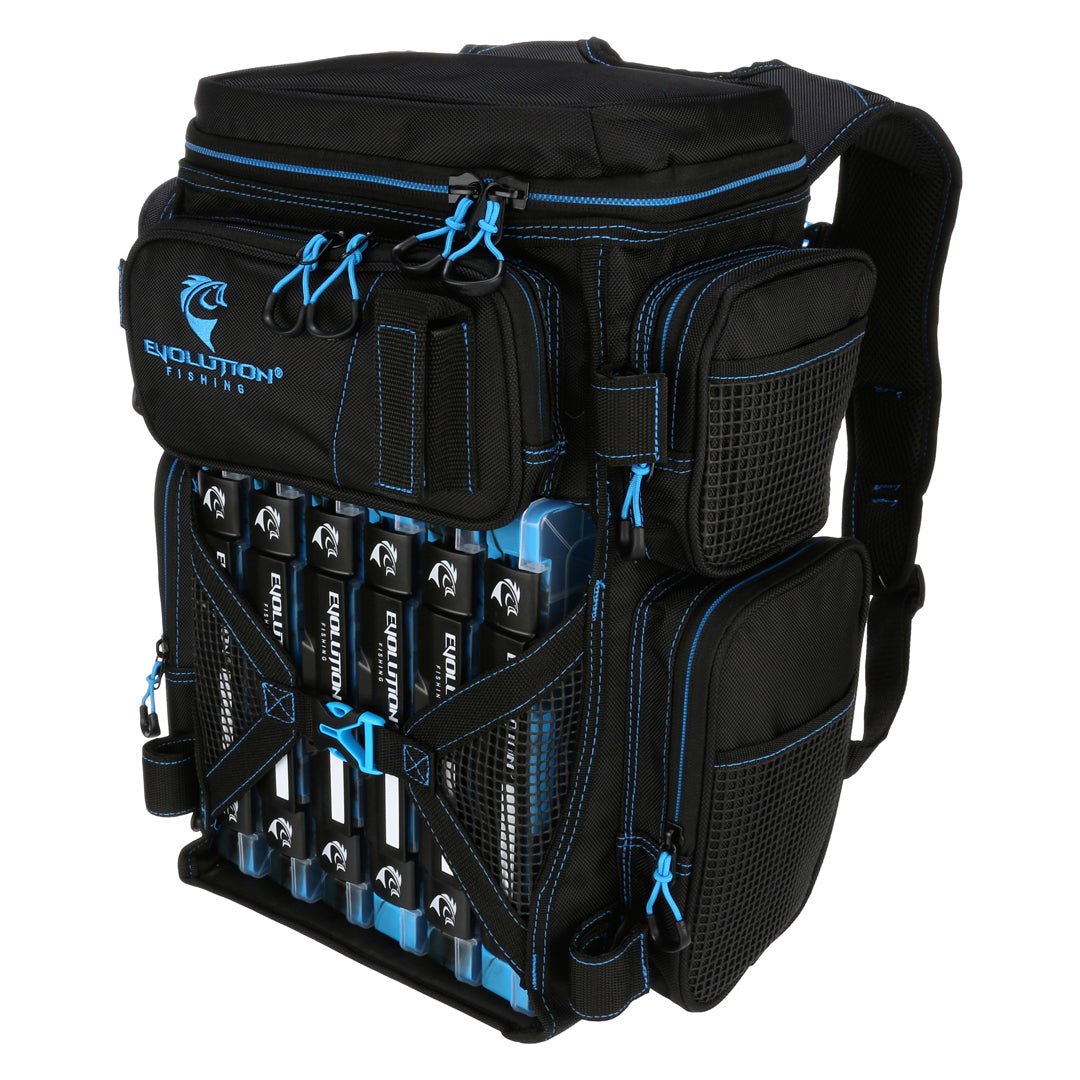 Evolution Outdoor Drift Series 3600 Tackle Backpack with Rod Holders & QuikLatch Trays - Angler's Pro Tackle & Outdoors