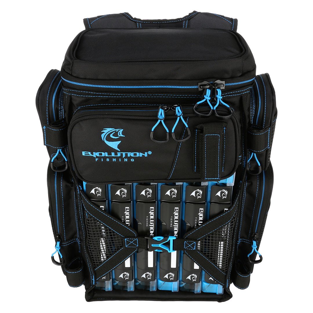 Evolution Outdoor Drift Series 3600 Tackle Backpack with Rod Holders & QuikLatch Trays - Angler's Pro Tackle & Outdoors