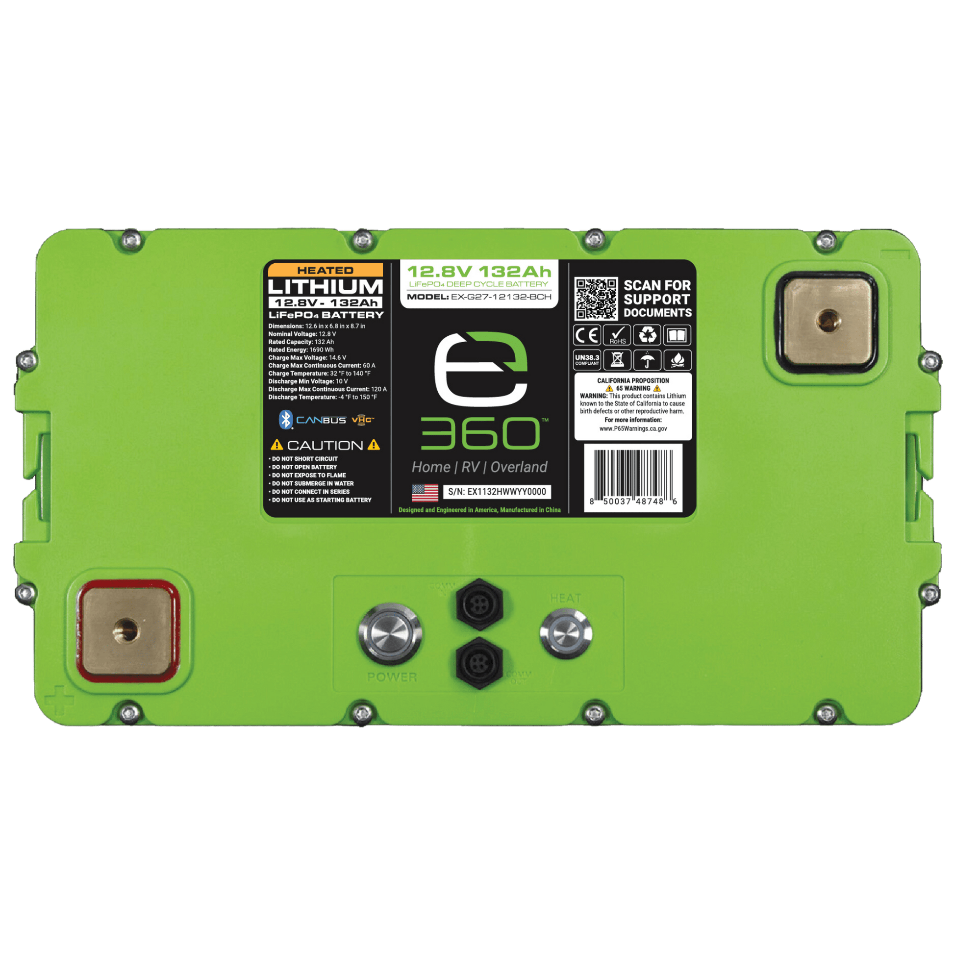 Expion360 12V 132Ah LiFePO4 Lithium Battery – Group 27, Bluetooth & Heated | Expion360 - Angler's Pro Tackle & Outdoors