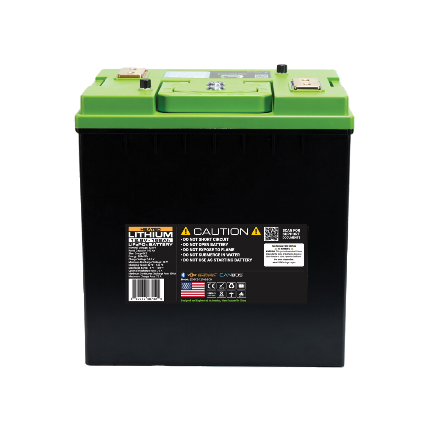 Expion360 12V 162Ah LiFePO4 Lithium Battery – GC2, Bluetooth & Heated | Expion360