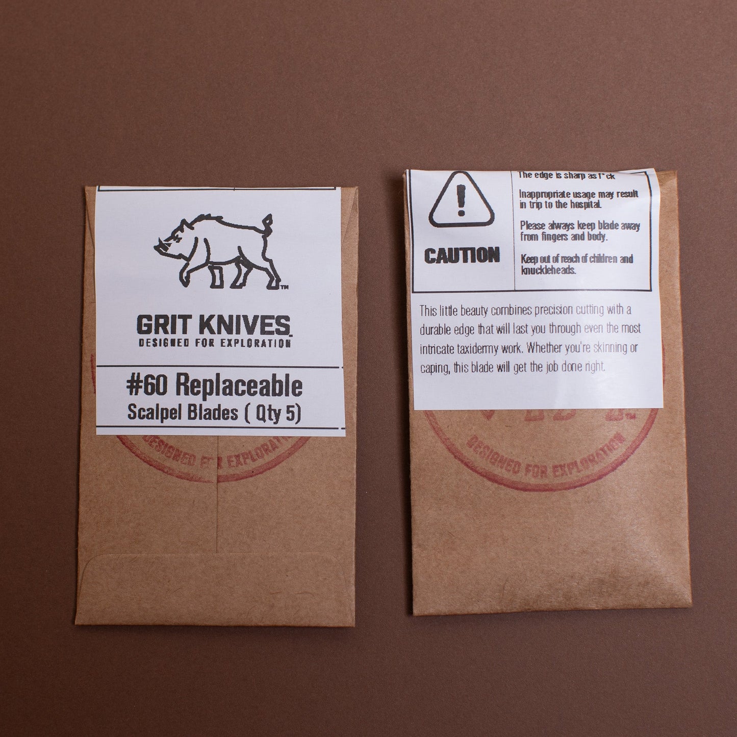 Grit Knives #60 Replaceable Scalpel Blades ( Qty 5)