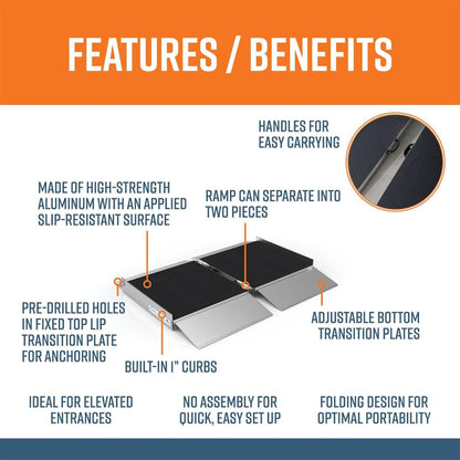 EZ - ACCESS 2 Foot Suitcase Singlefold Portable Ramp w/ Surface That Resists Slips - Angler's Pro Tackle & Outdoors