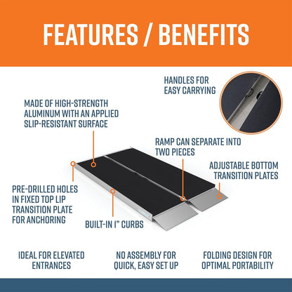 EZ - Access 5 Foot Suitcase Singlefold Portable Ramp w/Surface That Resists Slips - Angler's Pro Tackle & Outdoors