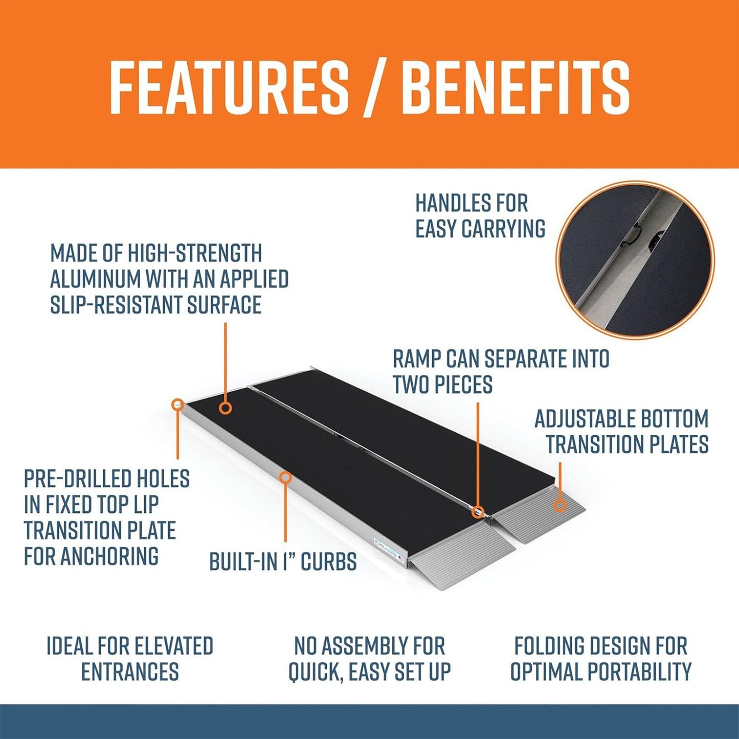 EZ - Access 6 Foot Suitcase Singlefold Portable Ramp w/Surface That Resists Slips - Angler's Pro Tackle & Outdoors