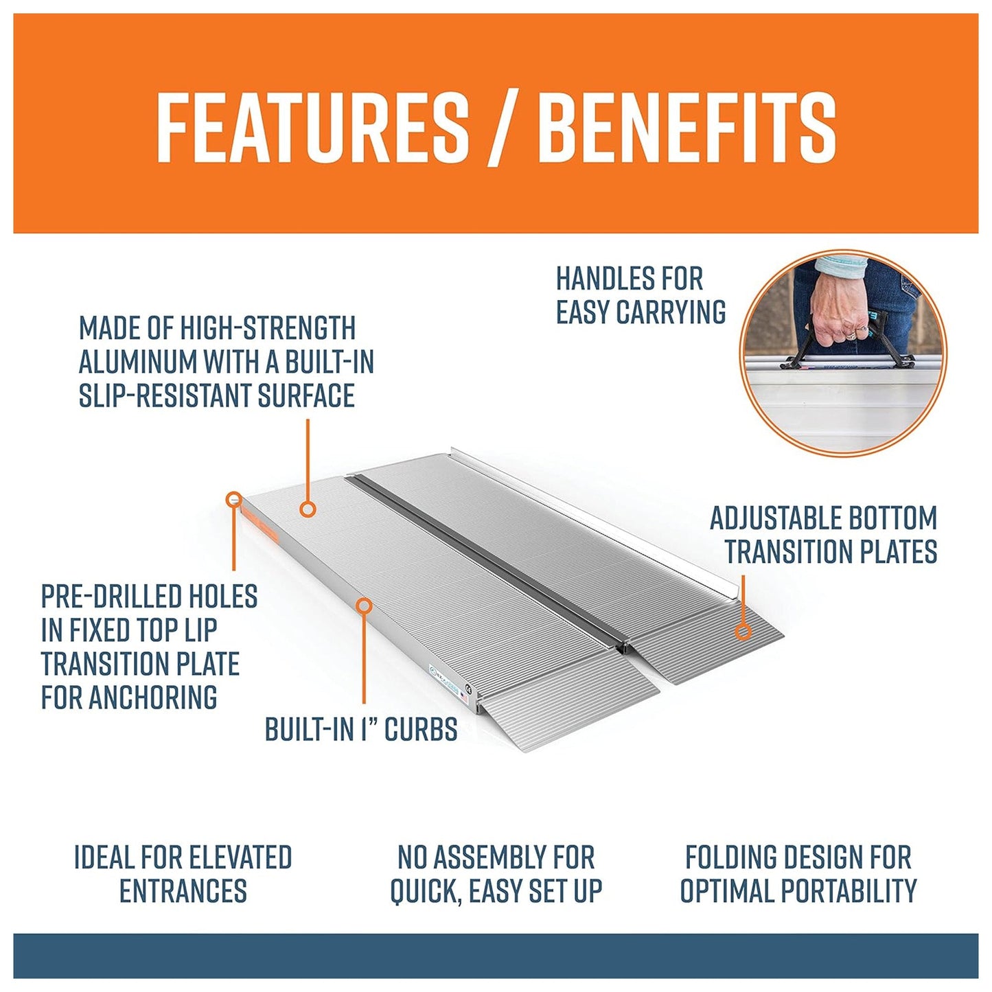 EZ - ACCESS SUITCASE 5’ x 30" Portable Singlefold Ramp for Scooters & Wheelchairs - Angler's Pro Tackle & Outdoors