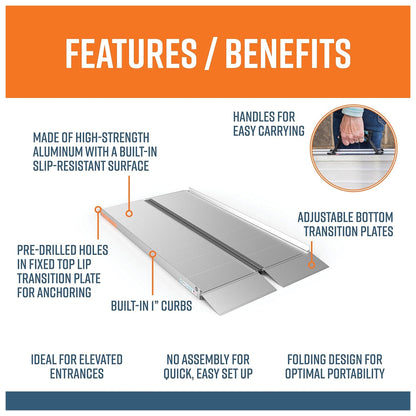 EZ - ACCESS SUITCASE 5’ x 30" Portable Singlefold Ramp for Scooters & Wheelchairs - Angler's Pro Tackle & Outdoors