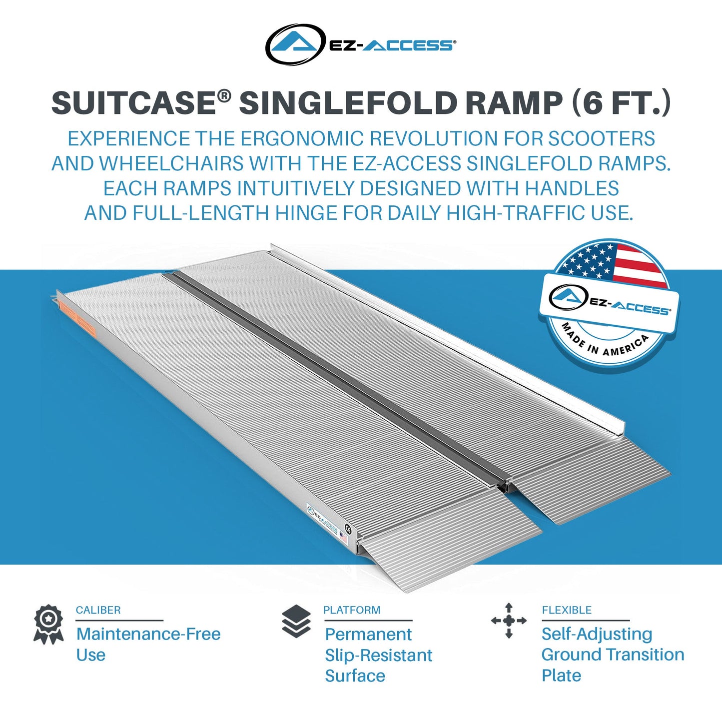 EZ - ACCESS SUITCASE 6’ x 30" Portable Singlefold Ramp Suited for Minivans & SUVs - Angler's Pro Tackle & Outdoors