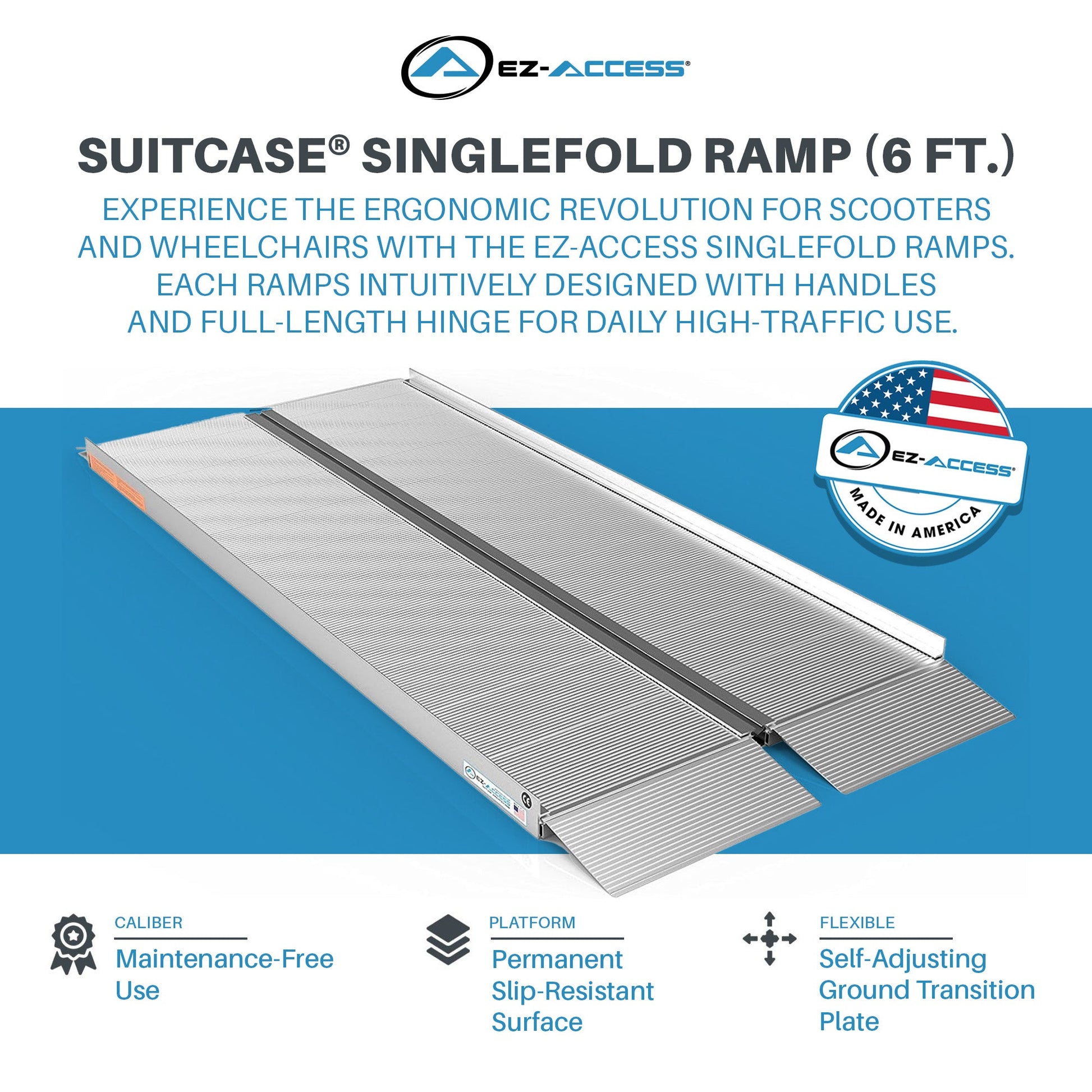 EZ - ACCESS SUITCASE 6’ x 30" Portable Singlefold Ramp Suited for Minivans & SUVs - Angler's Pro Tackle & Outdoors