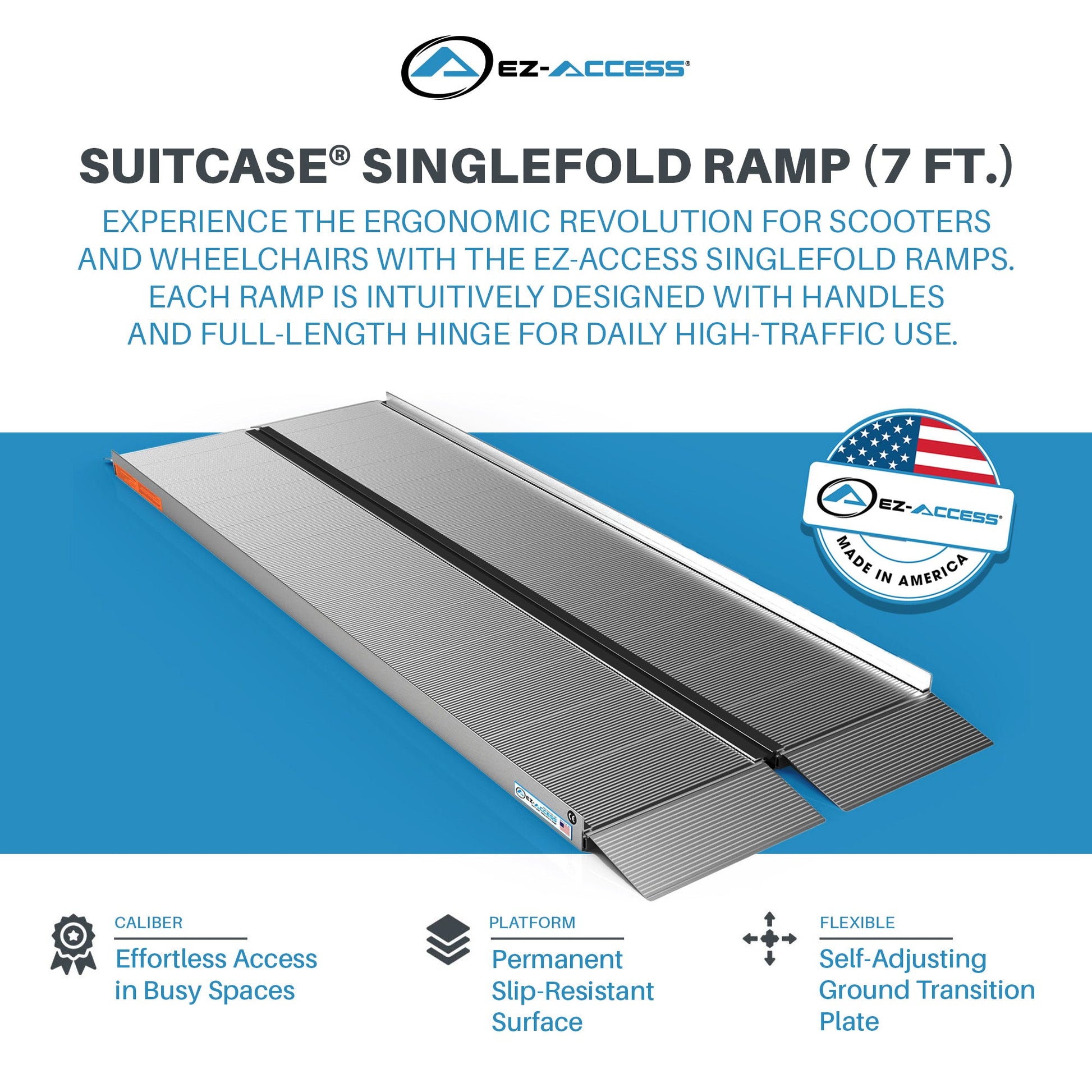 EZ - ACCESS SUITCASE 7’ x 30" Portable Singlefold Ramp Suited for Minivans & SUVs - Angler's Pro Tackle & Outdoors