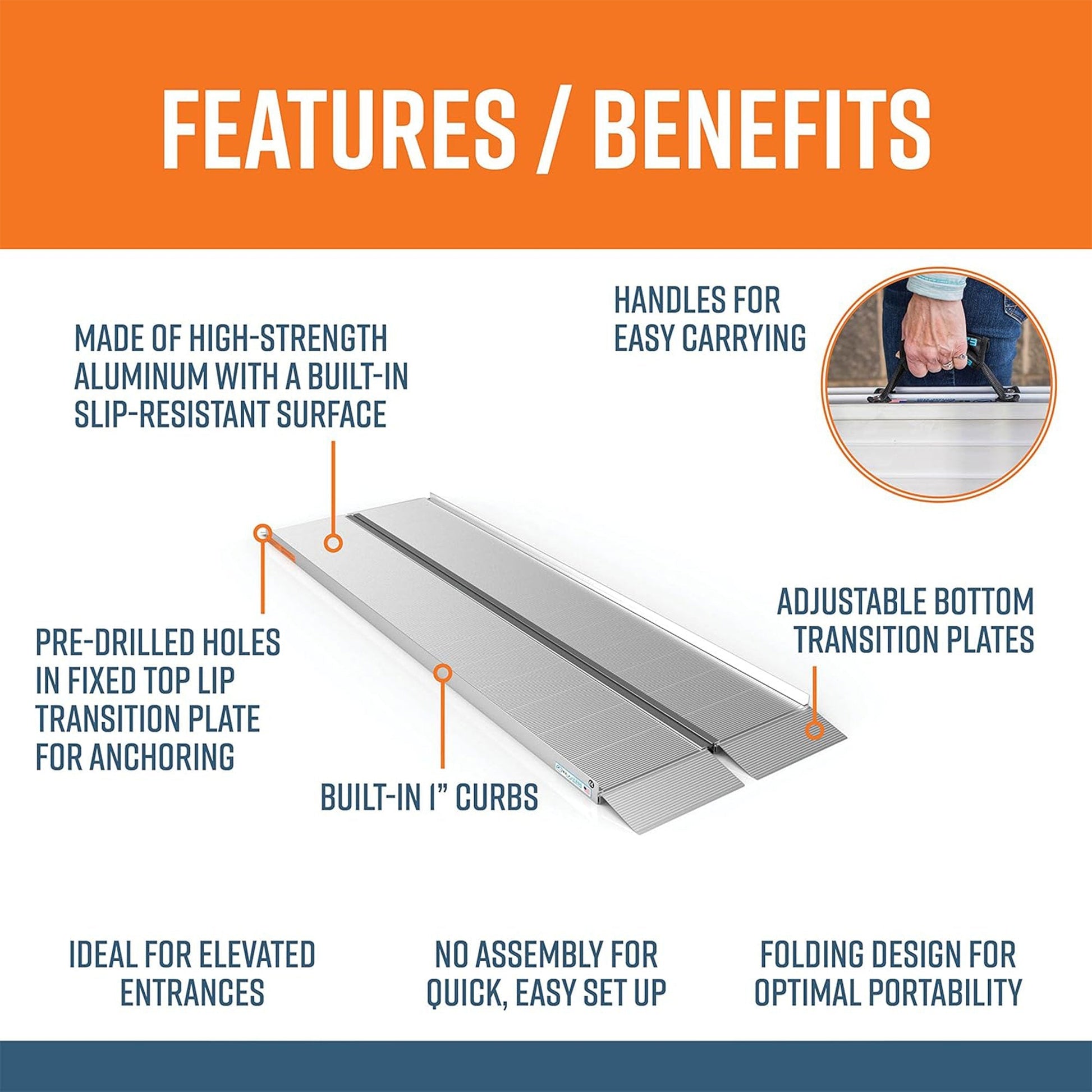 EZ - ACCESS SUITCASE 8’ x 30" Portable Singlefold Ramp Suited for Minivans & SUVs - Angler's Pro Tackle & Outdoors