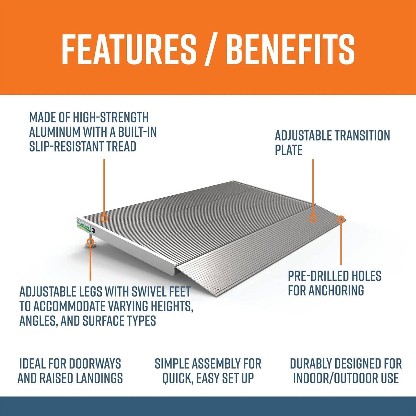 EZ - ACCESS TRANSITIONS 24” Portable Self Supporting Aluminum Angled Entry Ramp - Angler's Pro Tackle & Outdoors