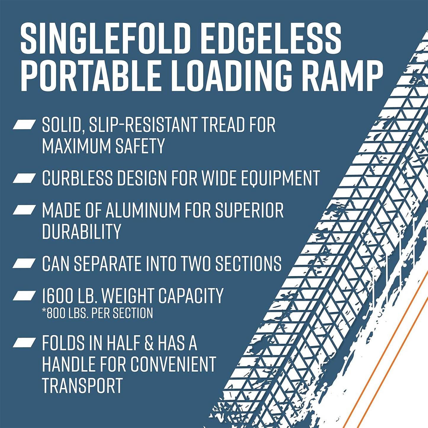 EZ - ACCESS TRAVERSE 2 Foot Singlefold Edgeless Portable Loading Ramp, Silver - Angler's Pro Tackle & Outdoors