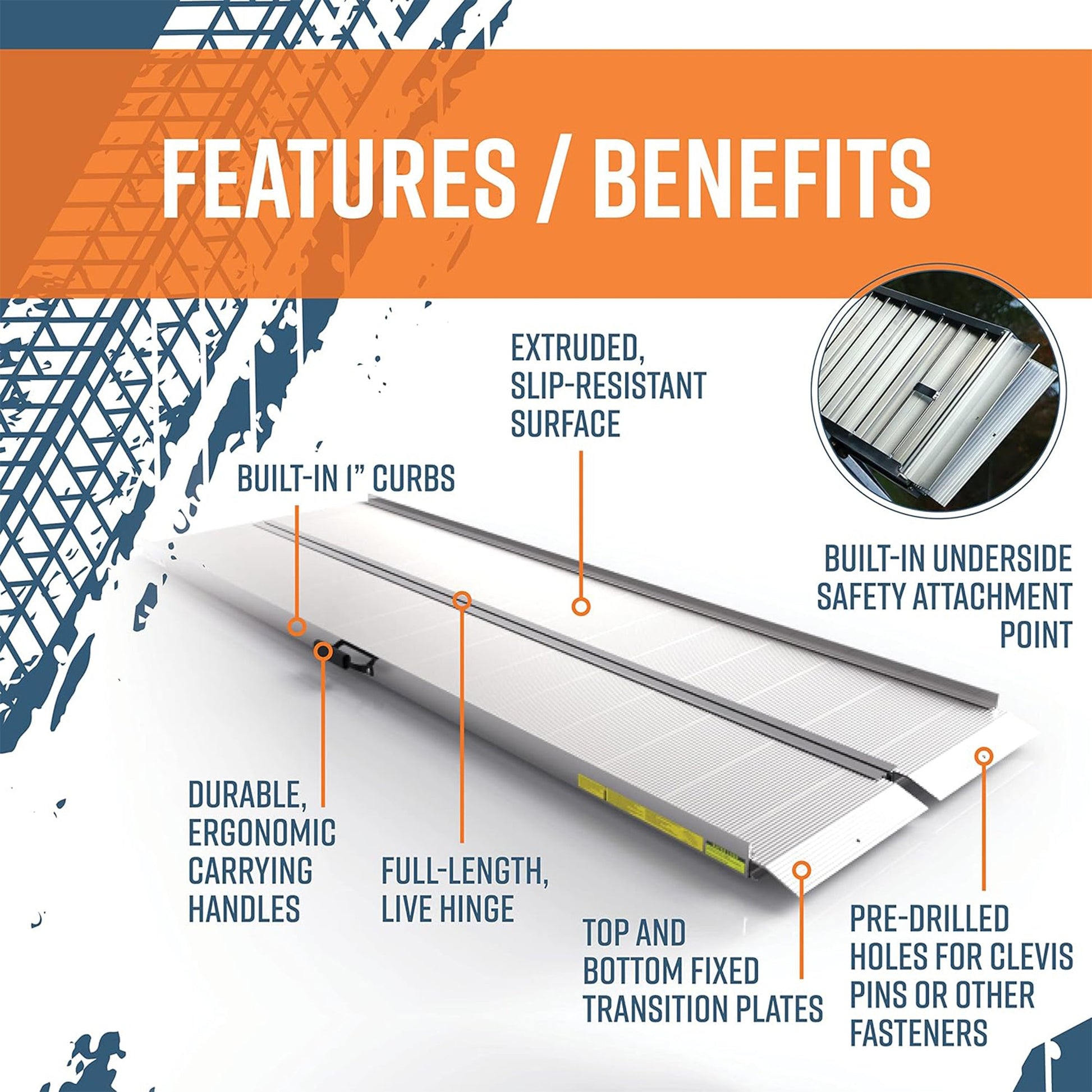 EZ - ACCESS TRAVERSE 8 Foot Aluminum Singlefold Portable Loading Ramp, Silver - Angler's Pro Tackle & Outdoors