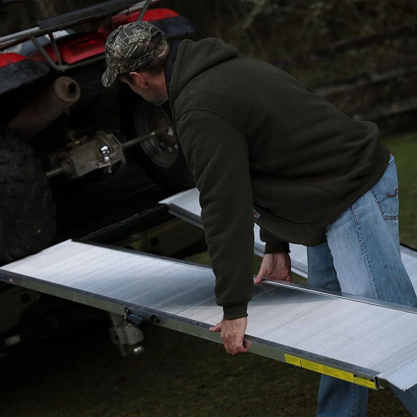 EZ - ACCESS TRAVERSE 8 Foot Singlefold Edgeless Portable Loading Ramp, Silver - Angler's Pro Tackle & Outdoors