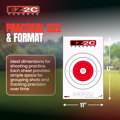 125 EZ2C Targets Instructors Favorites 5 Styles Paper Targets Bundle 11"x17" USA Made