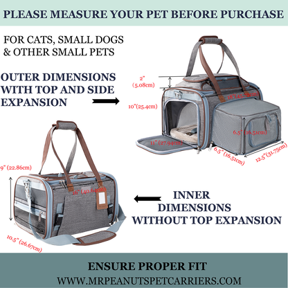 Mr. Peanut's Gold Series Standard Size Airline Compliant Expandable Pet Carrier