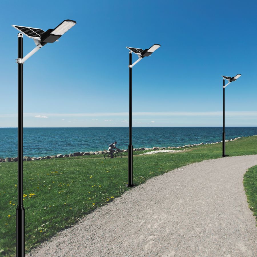 Langy Solar Lights 1400W solar street light with pole -30,000lumens