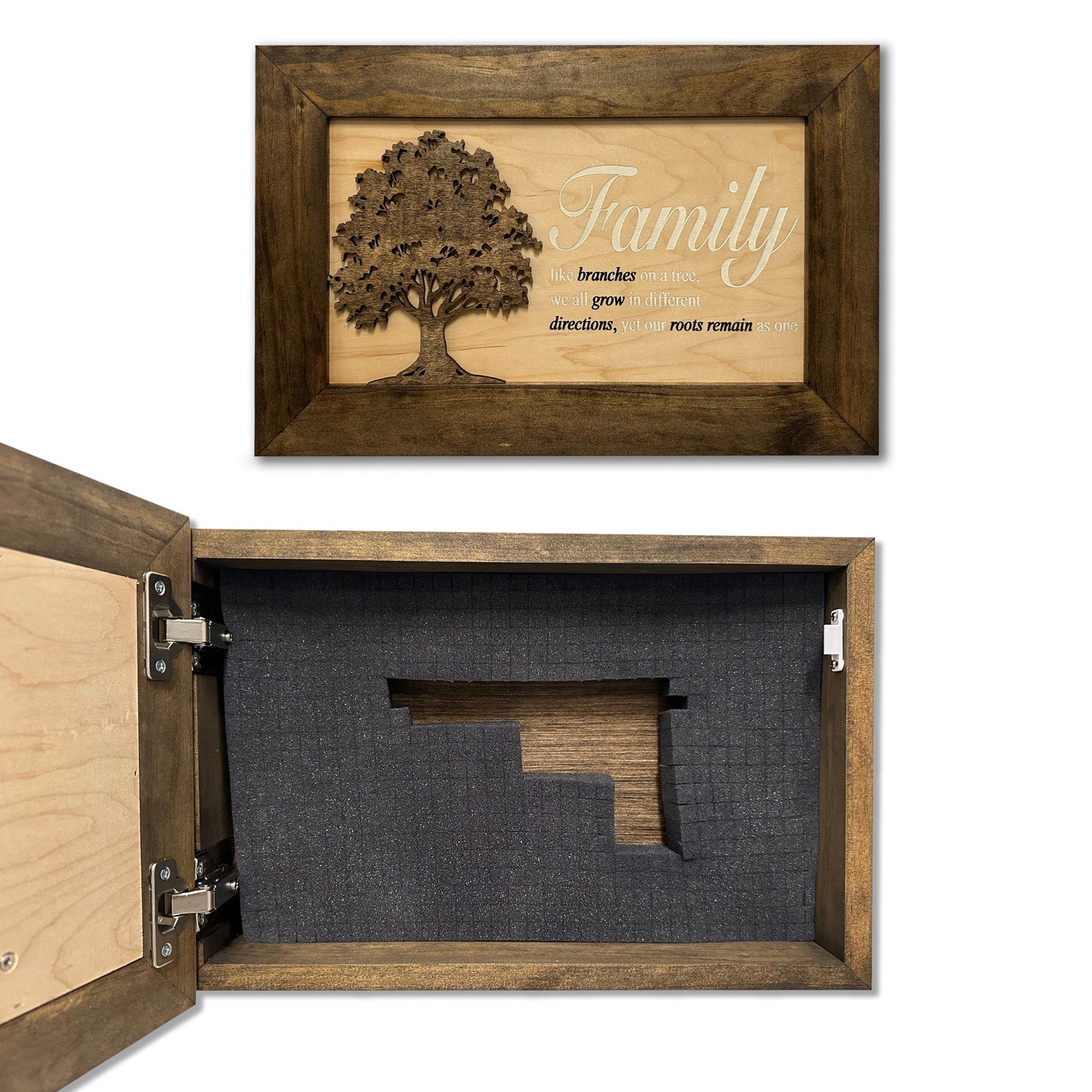 Bellewood Designs - Secured Gun Storage Cabinet with Family Branches (Black)