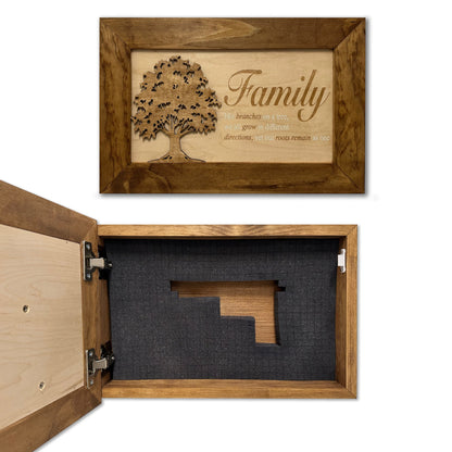 Bellewood Designs - Secured Gun Storage Cabinet with Family Branches (Black)