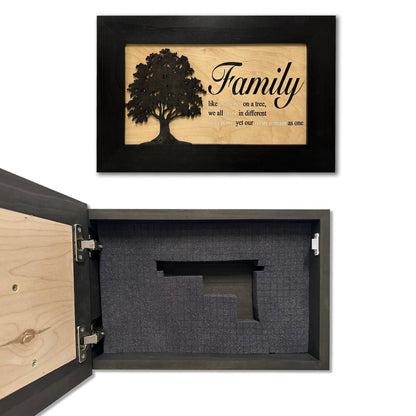 Bellewood Designs - Secured Gun Storage Cabinet with Family Branches (Black)