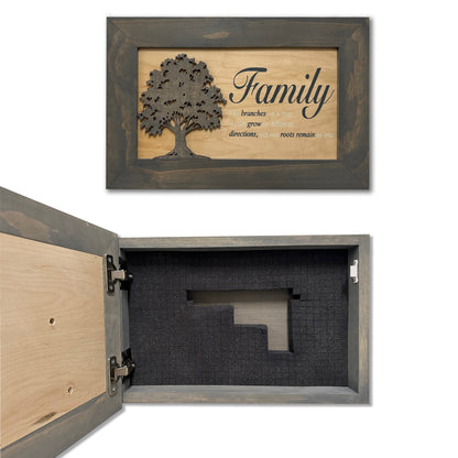 Bellewood Designs - Secured Gun Storage Cabinet with Family Branches (Black)