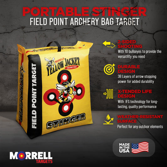 Morrell Yellow Jacket 19LB Portable Stinger Field Point Archery Bag Target, 3 Ct
