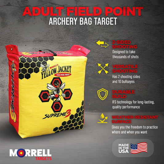 Morrell Yellow Jacket Supreme 3 28 Pound Field Point Archery Bag Target (3 Pack)