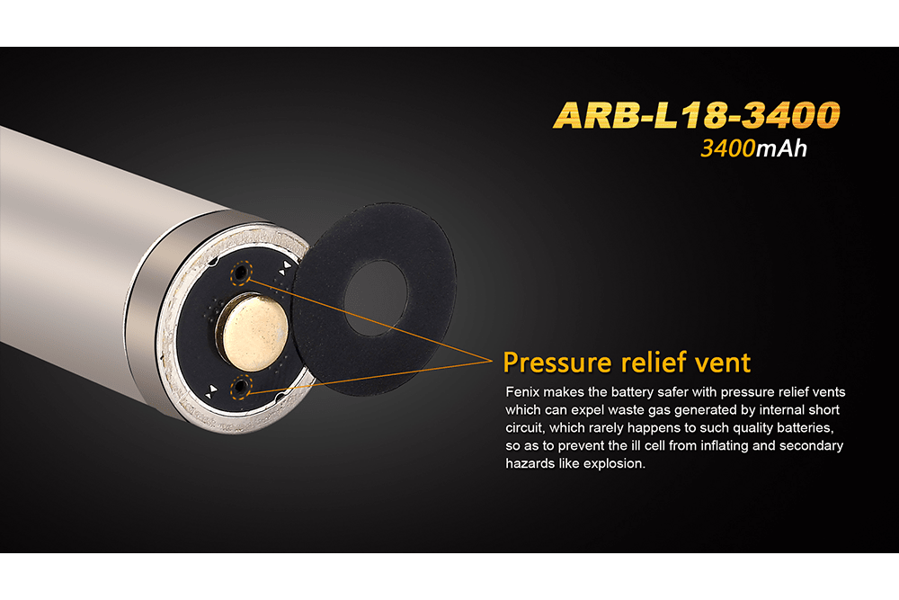 Fenix ARB - L18 - 3400mAh Rechargeable 18650 Battery - Angler's Pro Tackle & Outdoors