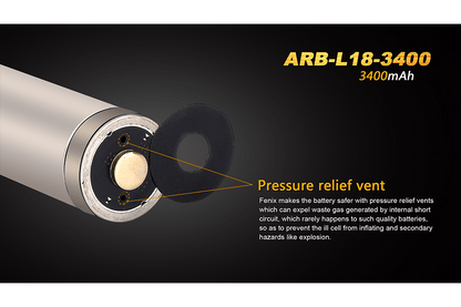 Fenix ARB - L18 - 3400mAh Rechargeable 18650 Battery - Angler's Pro Tackle & Outdoors