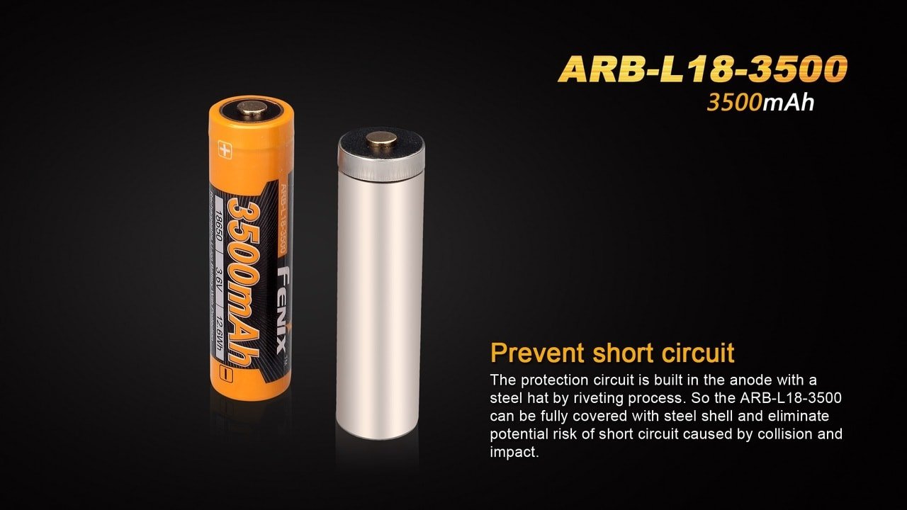 Fenix ARB - L18 - 3500 High - Capacity 18650 Battery - 3500mAh - Angler's Pro Tackle & Outdoors