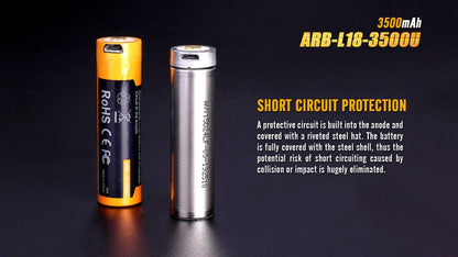 Fenix ARB - L18 - 3500U USB Rechargeable Li - ion 18650 Battery - Angler's Pro Tackle & Outdoors