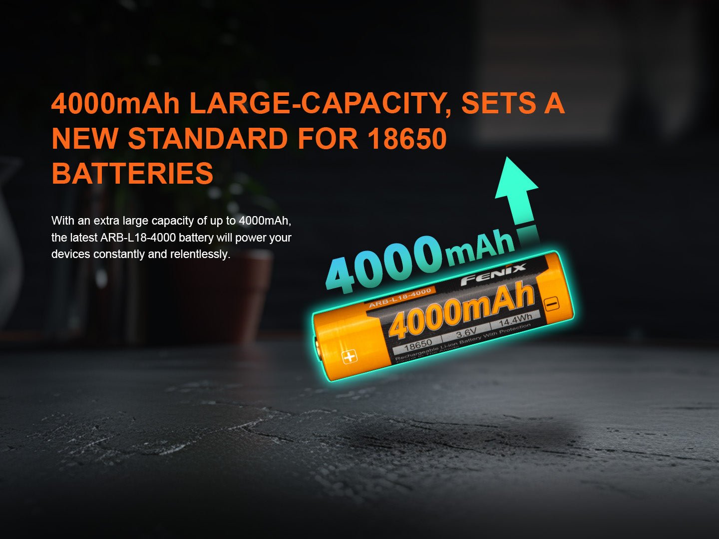 Fenix ARB - L18 - 4000 High - Capacity 18650 Battery - 4000mAh - Angler's Pro Tackle & Outdoors