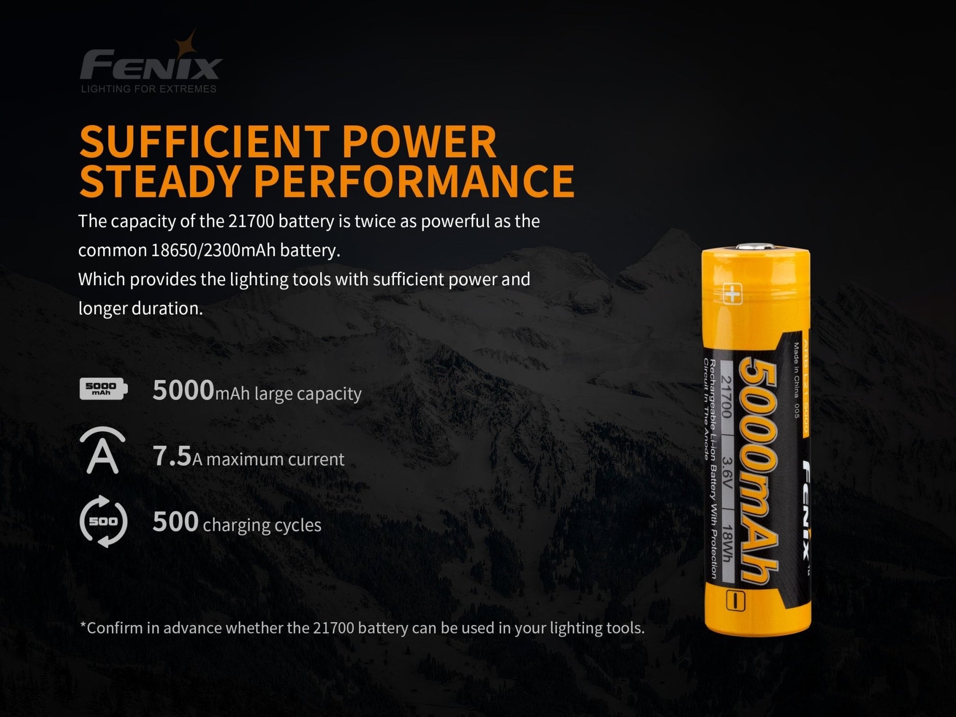 Fenix ARB - L21 - 5000 V2 Rechargeable 21700 Rechargeable Battery - Angler's Pro Tackle & Outdoors