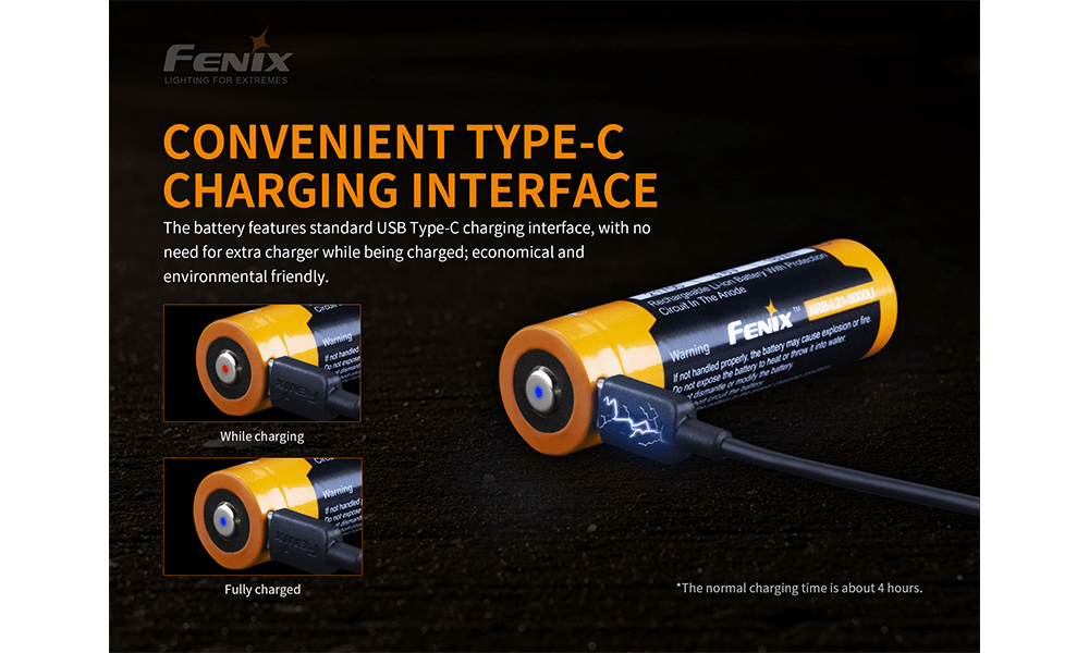 Fenix ARB - L21 - 5000U Rechargeable 21700 Battery - Angler's Pro Tackle & Outdoors