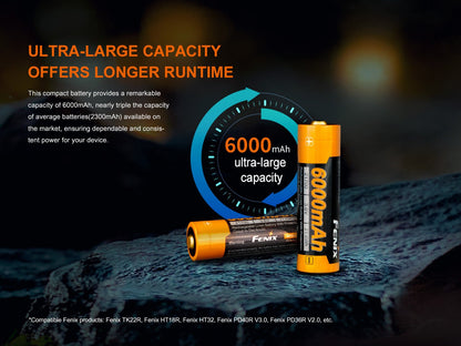 Fenix ARB - L21 - 6000 Rechargeable 21700 Li - ion Battery - 6000 mAh - Angler's Pro Tackle & Outdoors