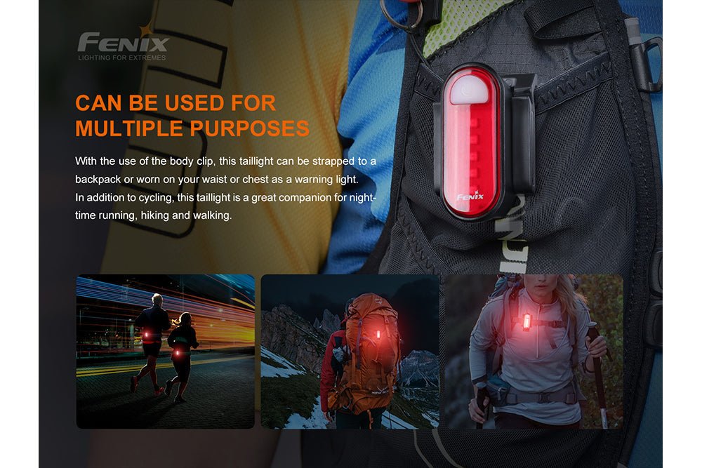 Fenix BC05R V2.0 Rechargeable Bicycle Tail Light - Angler's Pro Tackle & Outdoors