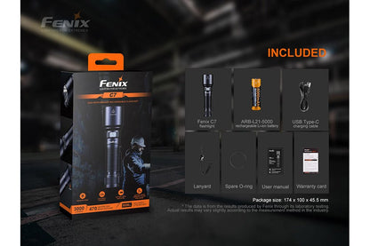 Fenix C7 High-performance Rechargeable LED Flashlight - 3000 Lumens - Angler's Pro Tackle & Outdoors