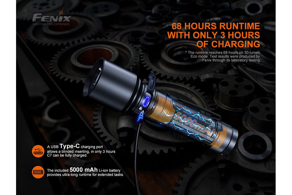 Fenix C7 High-performance Rechargeable LED Flashlight - 3000 Lumens - Angler's Pro Tackle & Outdoors