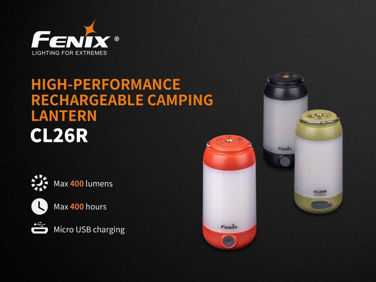 Fenix CL26R High Performance LED Rechargeable Camping Lantern - Angler's Pro Tackle & Outdoors