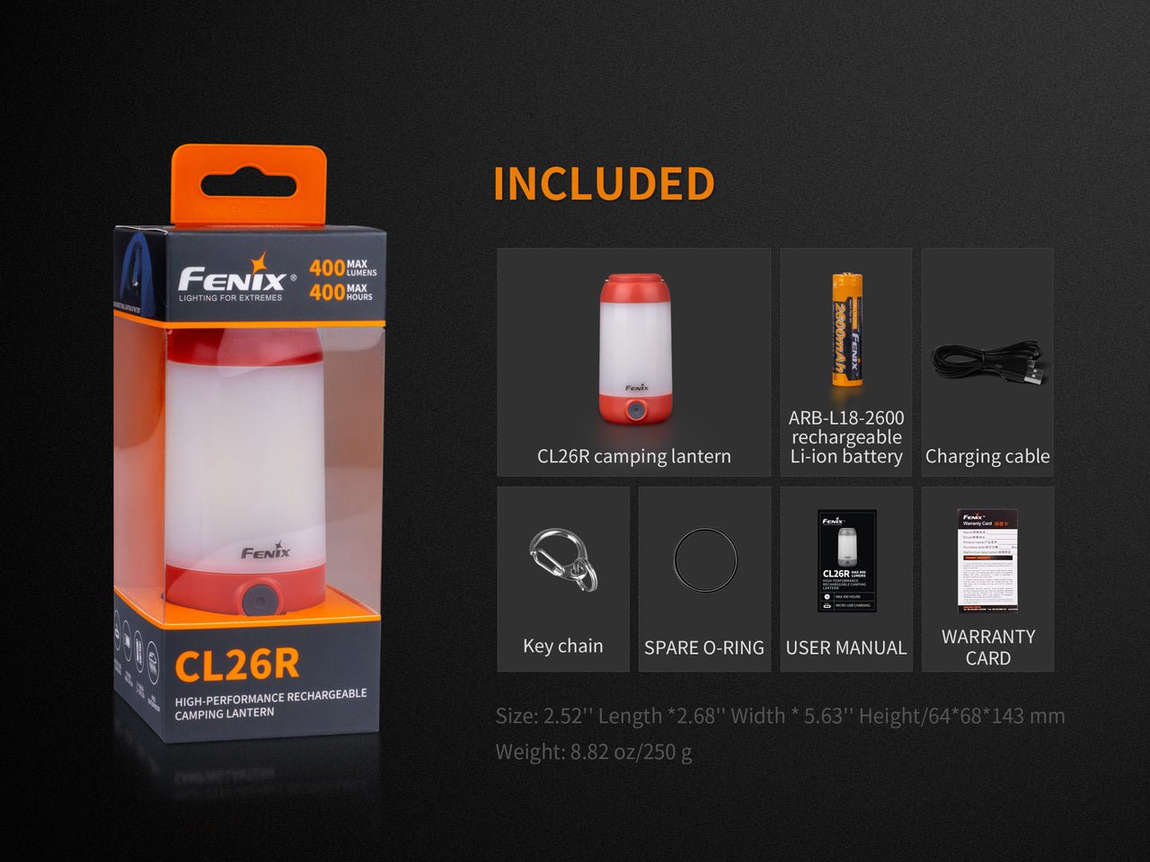 Fenix CL26R High Performance LED Rechargeable Camping Lantern - Angler's Pro Tackle & Outdoors