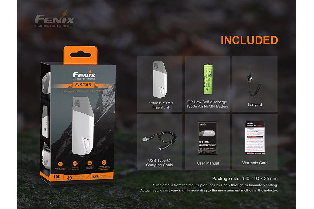 Fenix E-Star - Portable Self-powered Emergency LED Flashlight - Angler's Pro Tackle & Outdoors