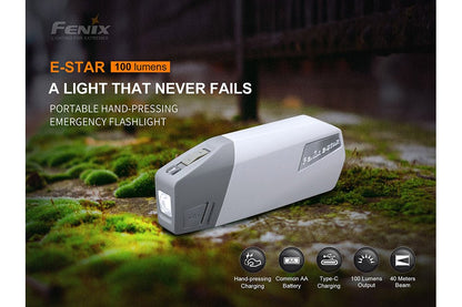 Fenix E-Star - Portable Self-powered Emergency LED Flashlight - Angler's Pro Tackle & Outdoors