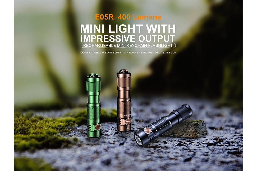 Fenix E05R Mini Keychain LED Flashlight - 400 Lumens - Angler's Pro Tackle & Outdoors