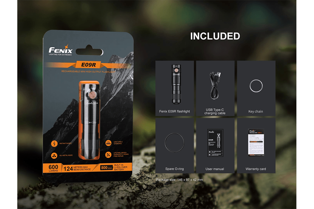 Fenix E09R Rechargeable High - Output Flashlight - 600 Lumens - Angler's Pro Tackle & Outdoors