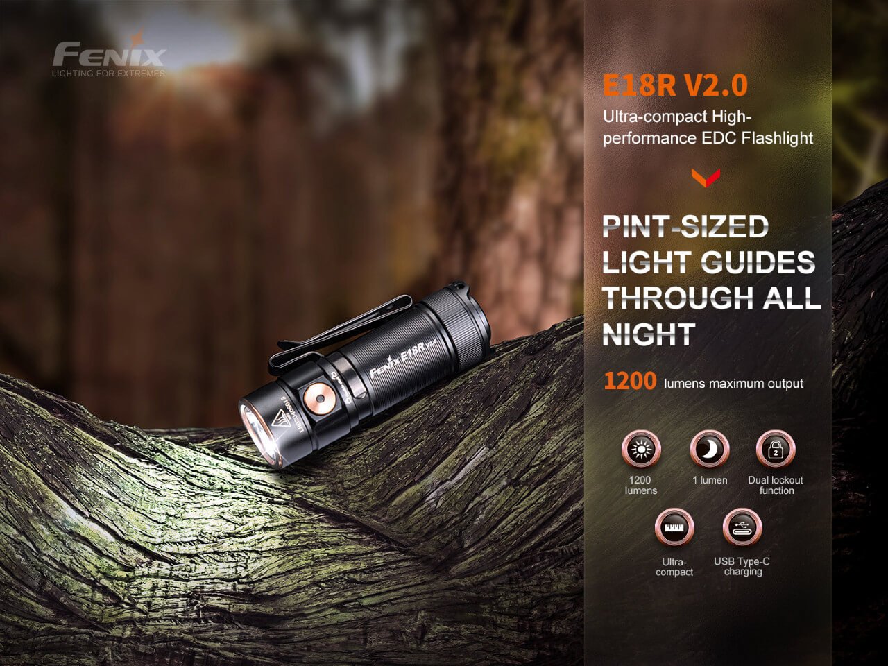 Fenix E18R V2 Rechargeable LED Flashlight - Angler's Pro Tackle & Outdoors